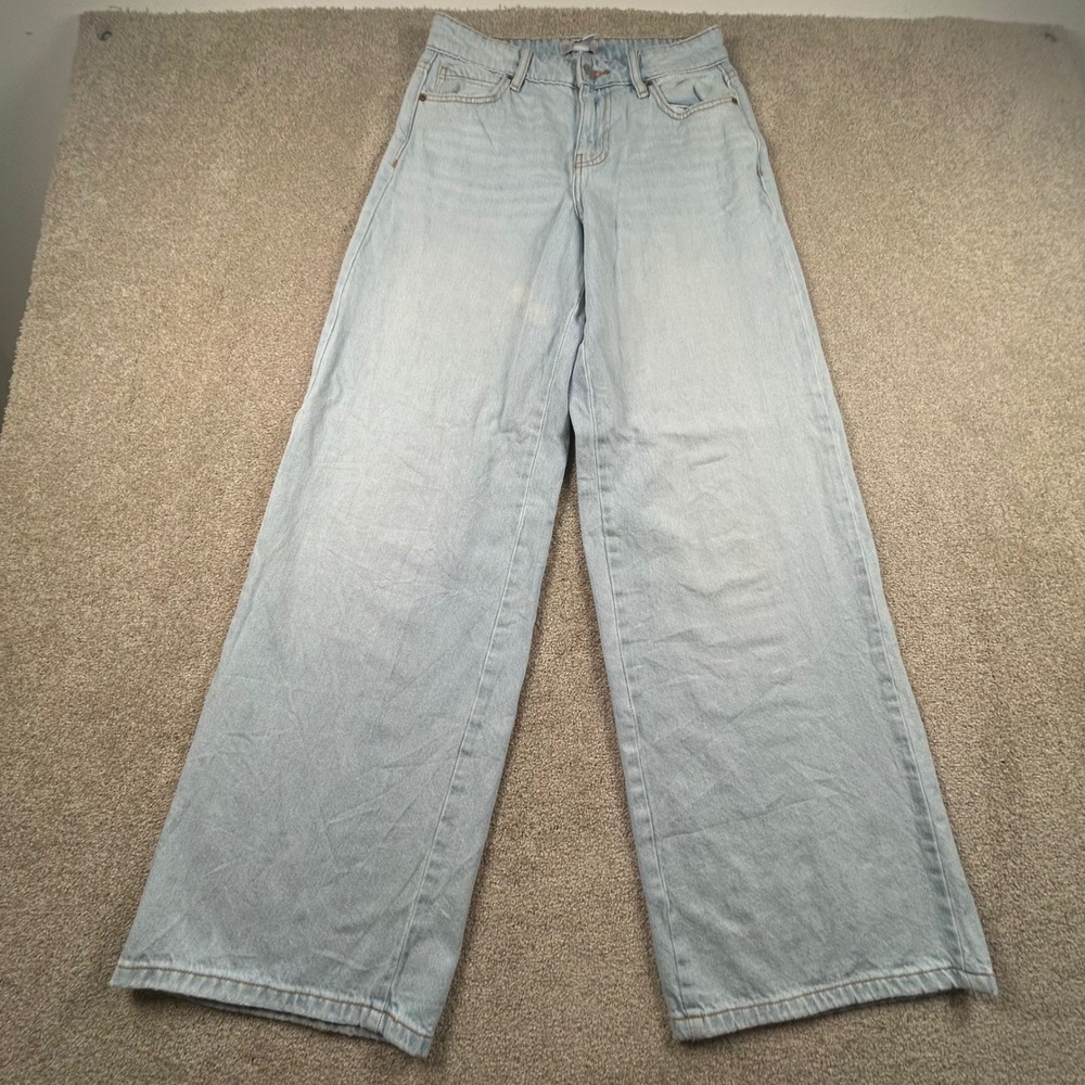 Forever 21 Womens Baggy Wide Leg Jeans Light Wash Blue Size 24 155/62A